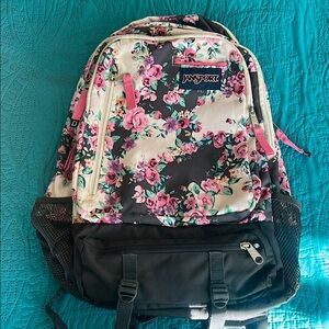 Jansport Floral Backpack - Black and floral